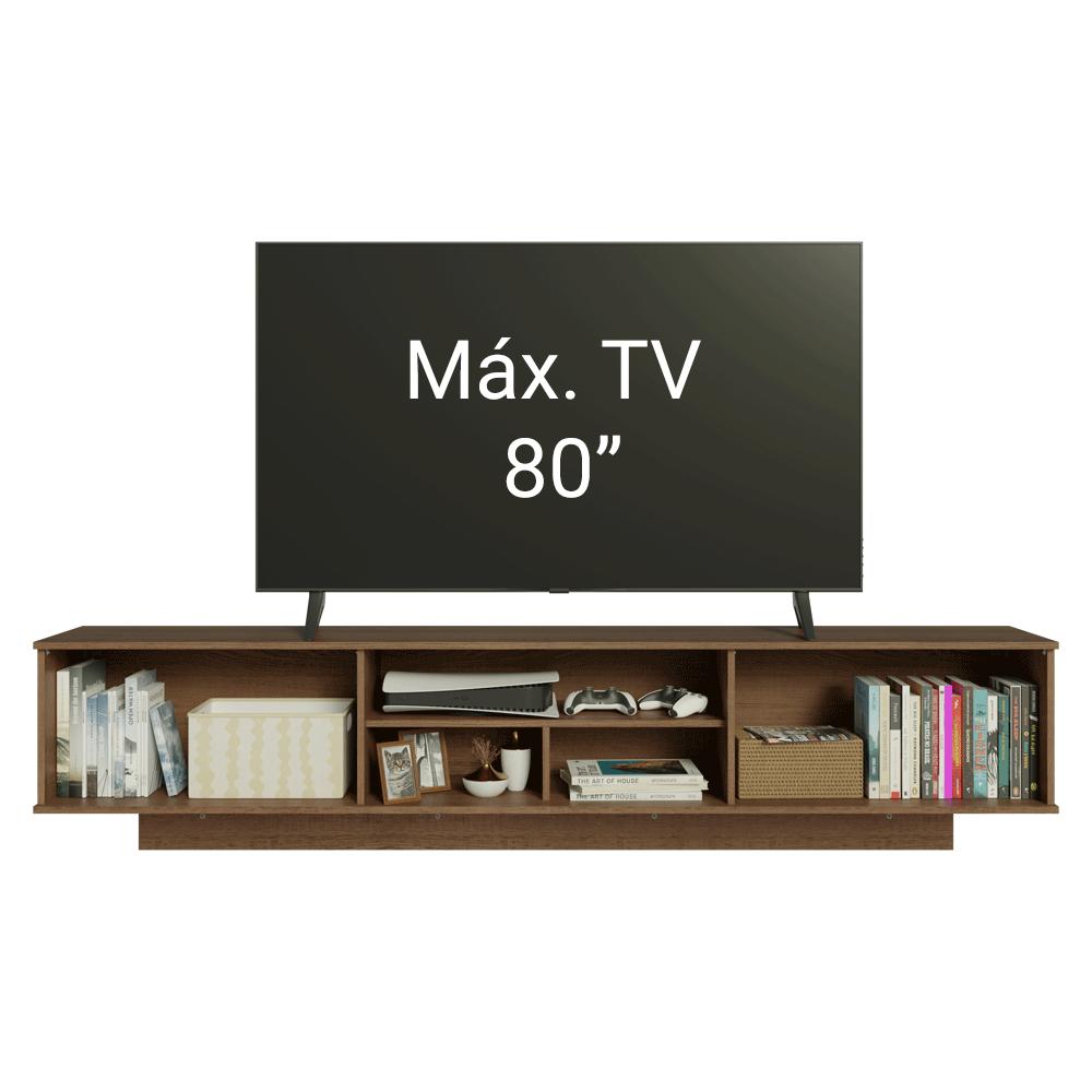 Rack Suspenso para TV até 80 Polegadas 218 cm 2 Portas Rustic/Branco Glamy Madesa