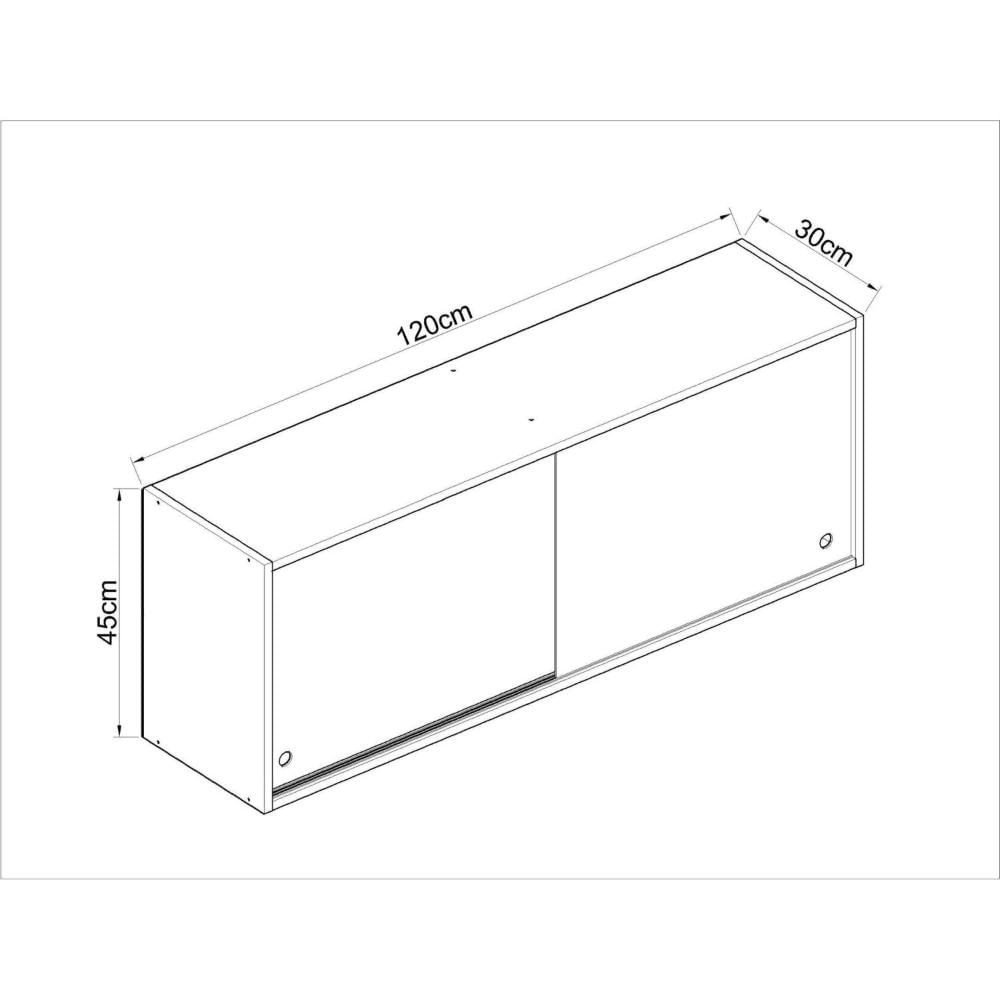 Miniatura Armário Aéreo de Cozinha 120cm 2 Portas em Vidro Requinte Yescasa Preto
