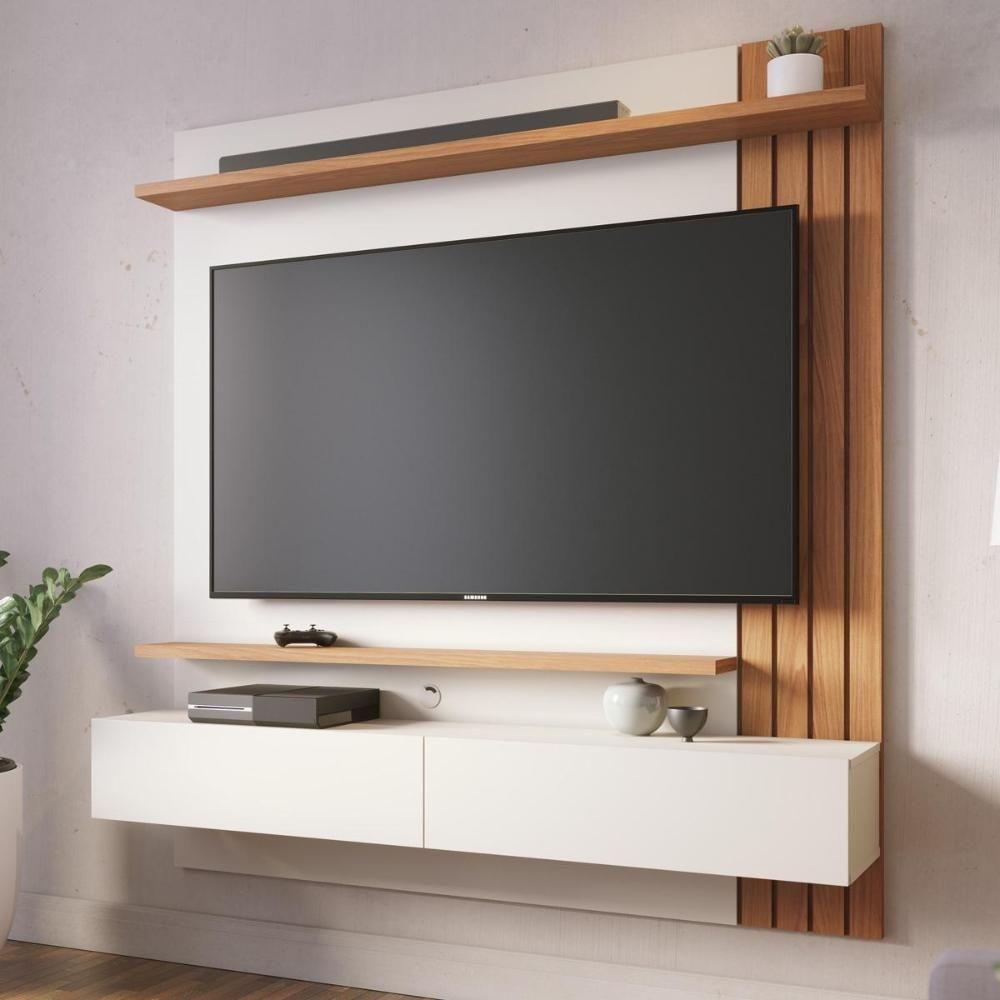 Miniatura Painel Home Suspenso 2 Portas Tv's 65" Juriti - Freijó Off White Matte