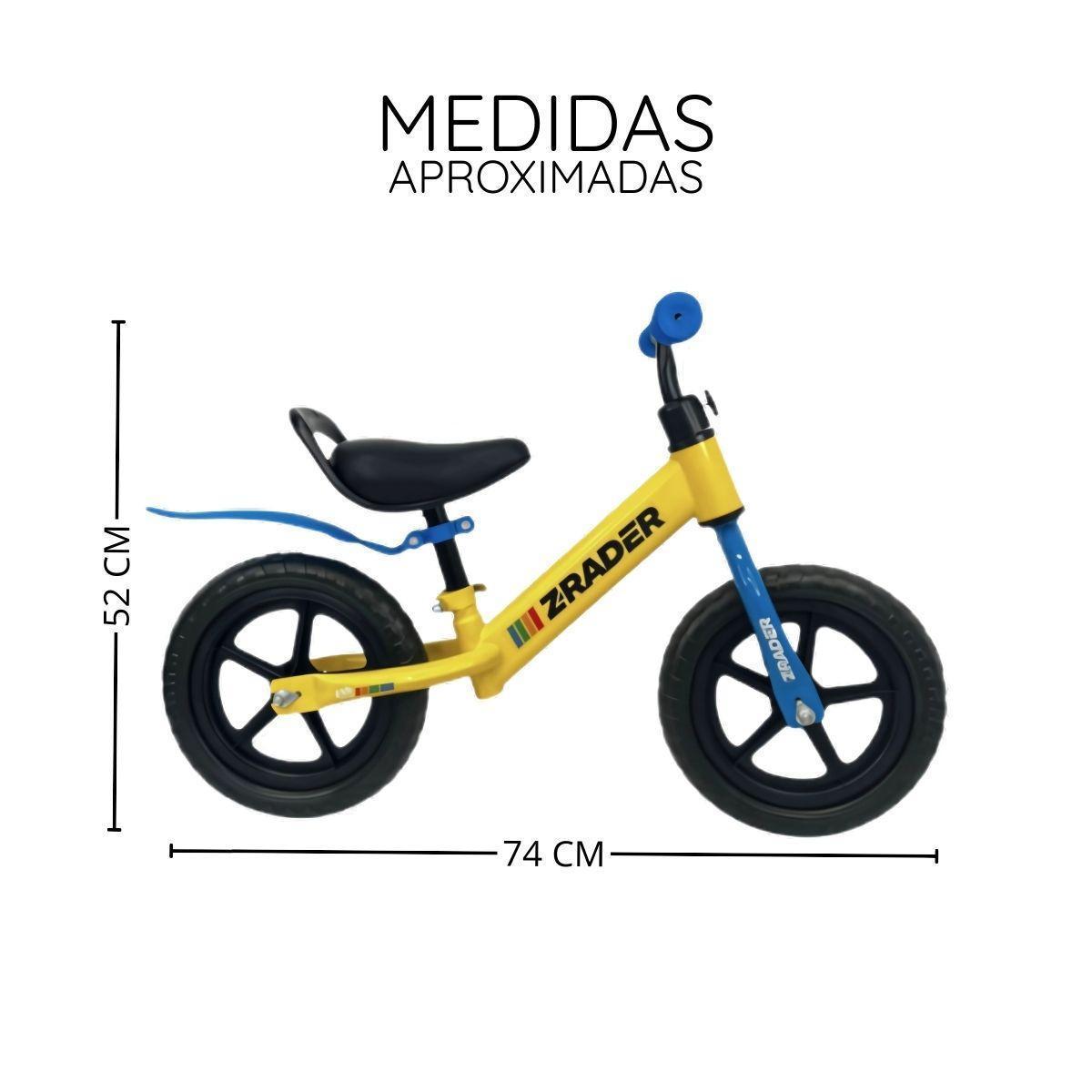 Miniatura Bicicleta Bike Infantil Equilíbrio Sem Pedal Zrader Amarela