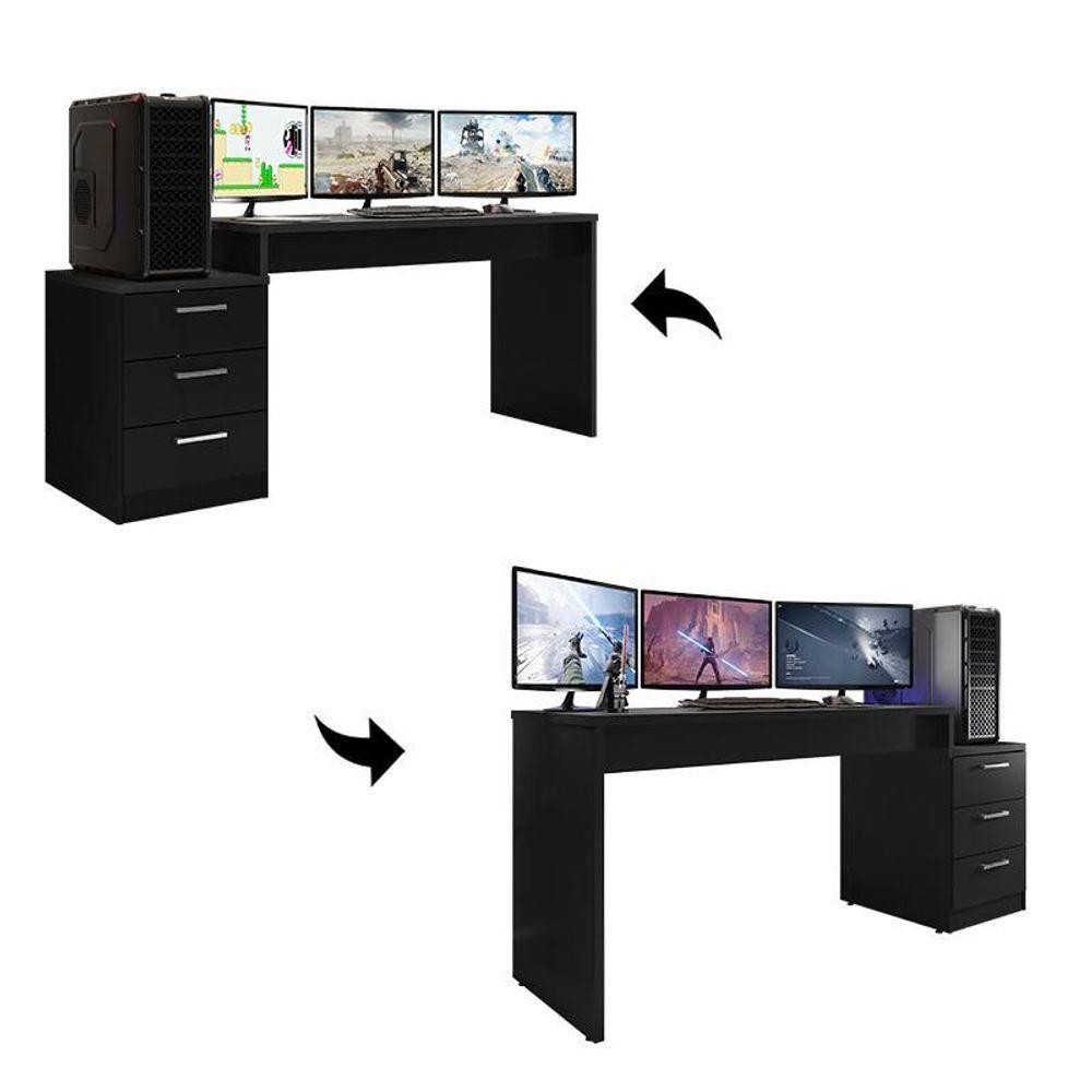 Miniatura Mesa Para Computador Desk Gamer Drx-5000 Preto Black - Pr Móveis Preto Black
