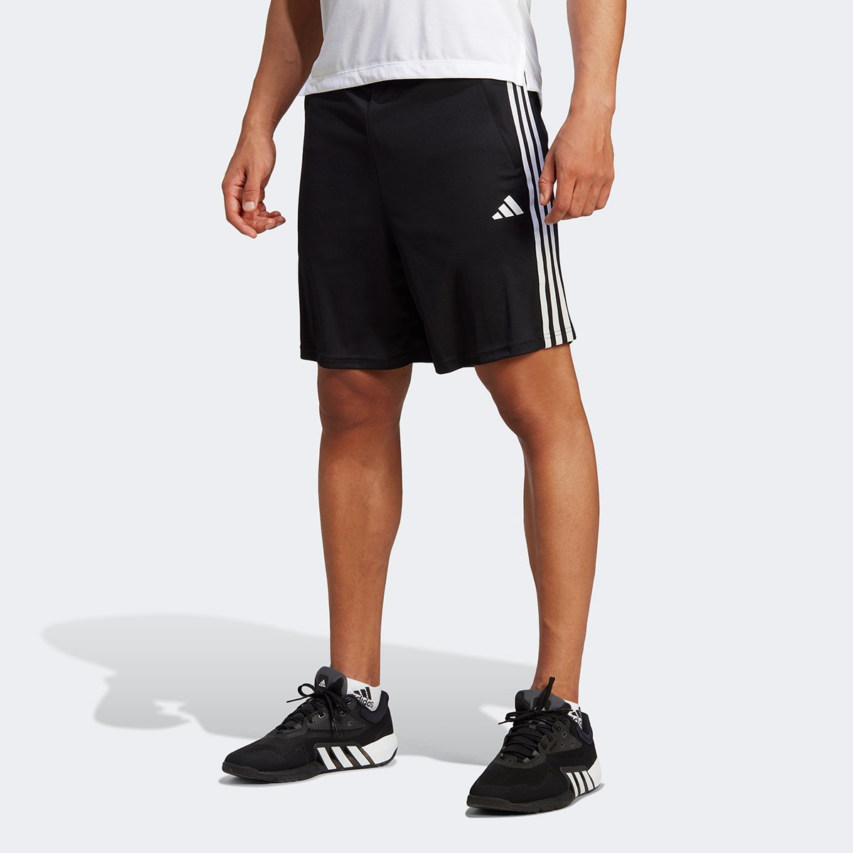 Miniatura Short Adidas Essentials 3 Listras Masculino Preto - P