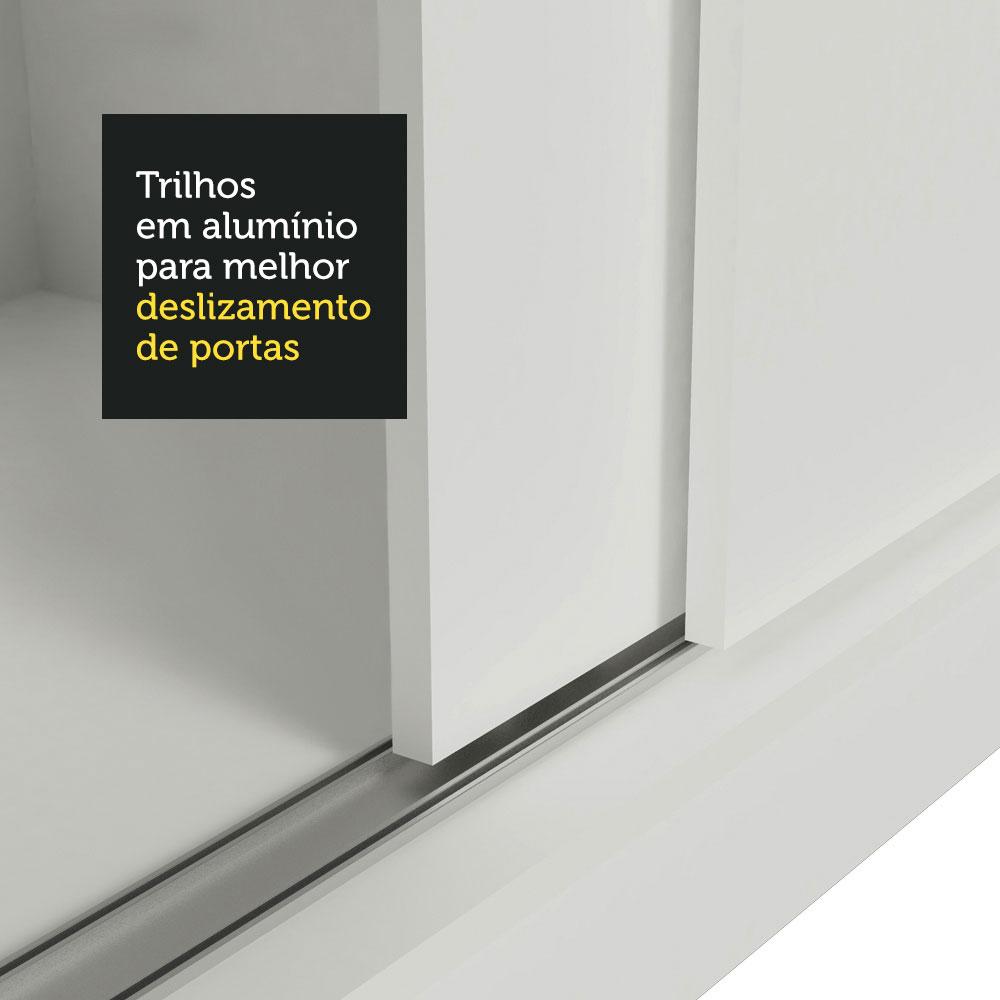 Guarda-Roupa Solteiro Madesa Luke 2 Portas de Correr de Espelho Branco