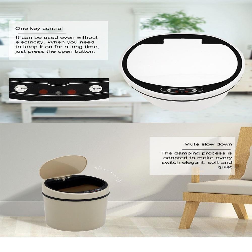 Lixeira Automática Branca 12l – Sensor Inteligente, Design Luxo Em Inox Para Cozinha E Banheiro