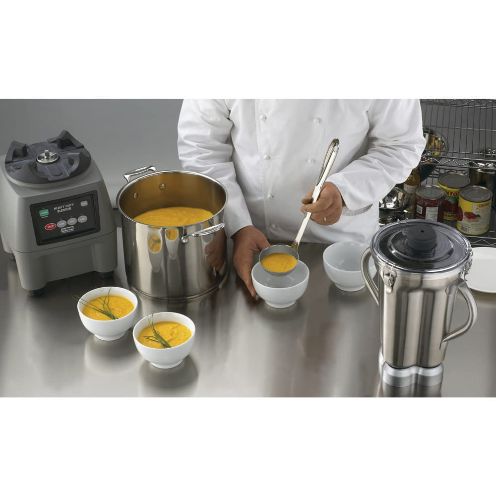 Miniatura Liquidificador Comercial Waring CB15 com Teclado Eletrônico 1Galão 454 Litros Preto Profissional 110V Misturador de Alimentos