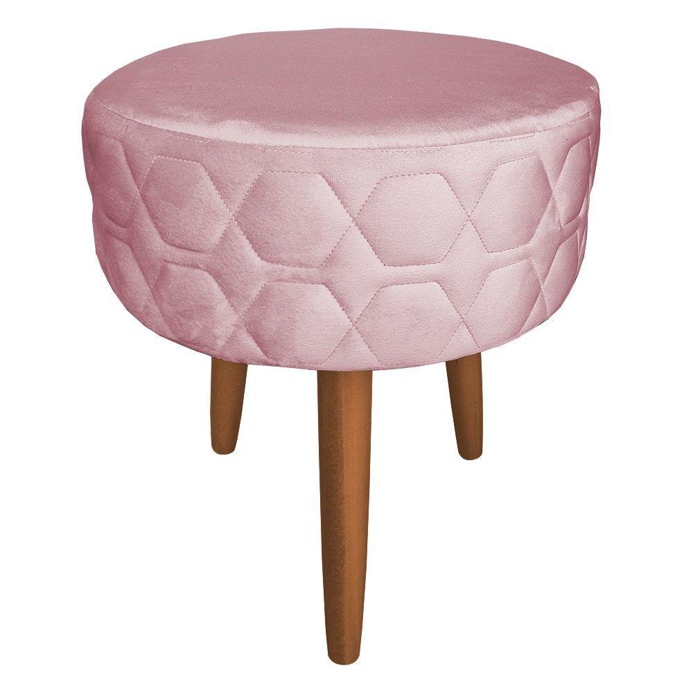 Miniatura Puff Banqueta Metalada 40cm Lilas Cor Rosa Claro