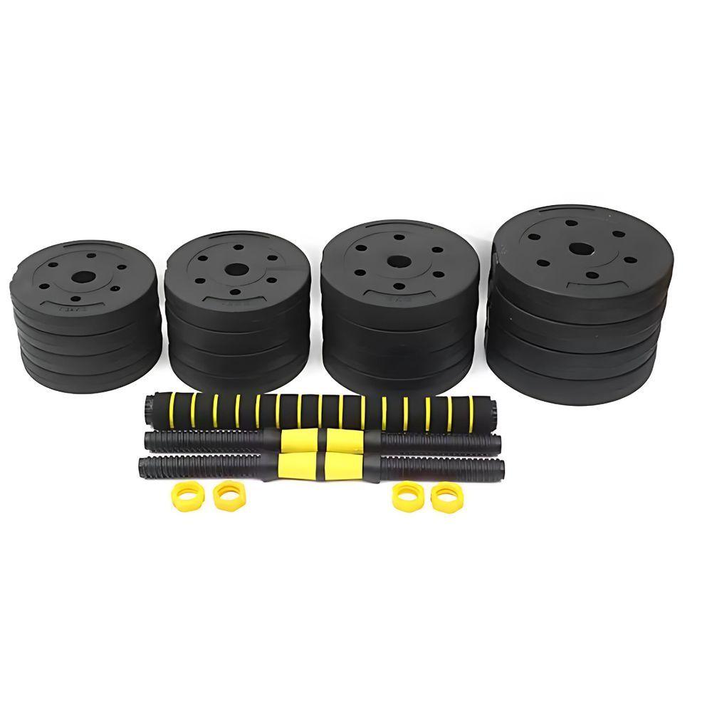 Kit Halteres De Anilhas E Barras Fitness 20kg