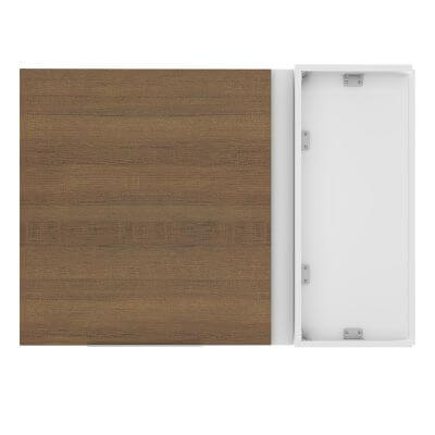 Armário Aéreo de Canto Madesa Stella 1 Porta Branco/Rustic Cor:Branco/Rustic