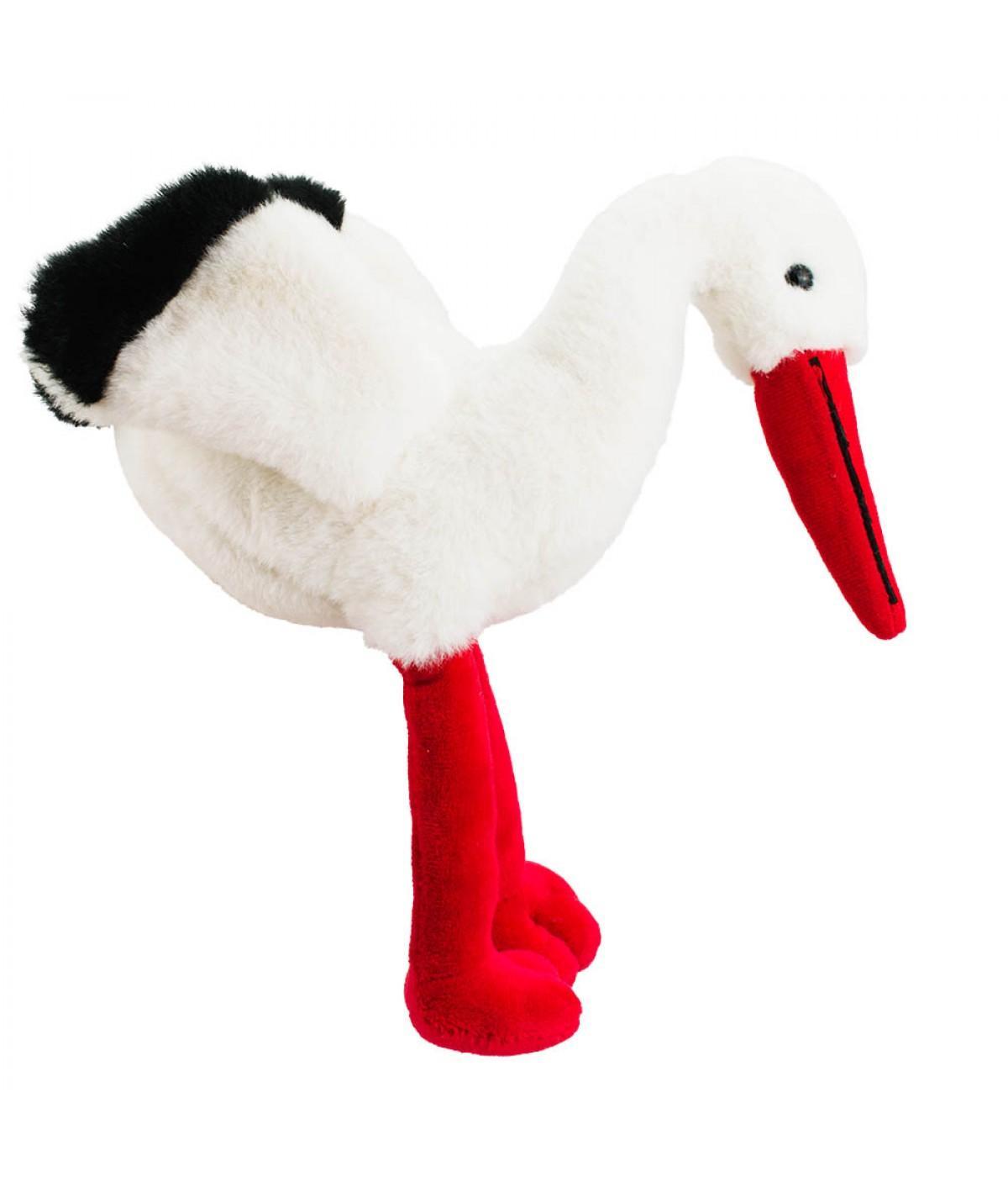 Miniatura Cegonha Bico Patas Vermelhas 24Cm - Pelúcia