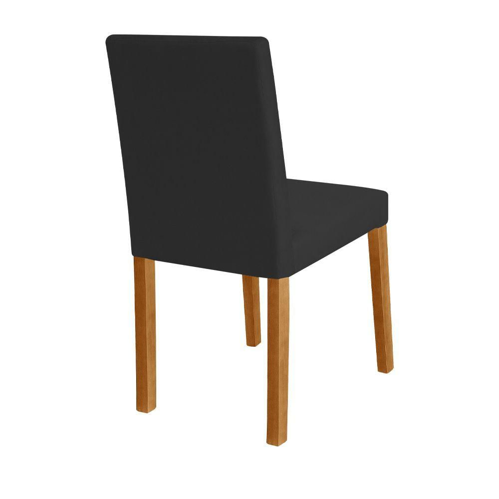 Miniatura Kit 2 Cadeiras De Jantar Estofadas Veludo Preto Lara Base Madeira Maciça