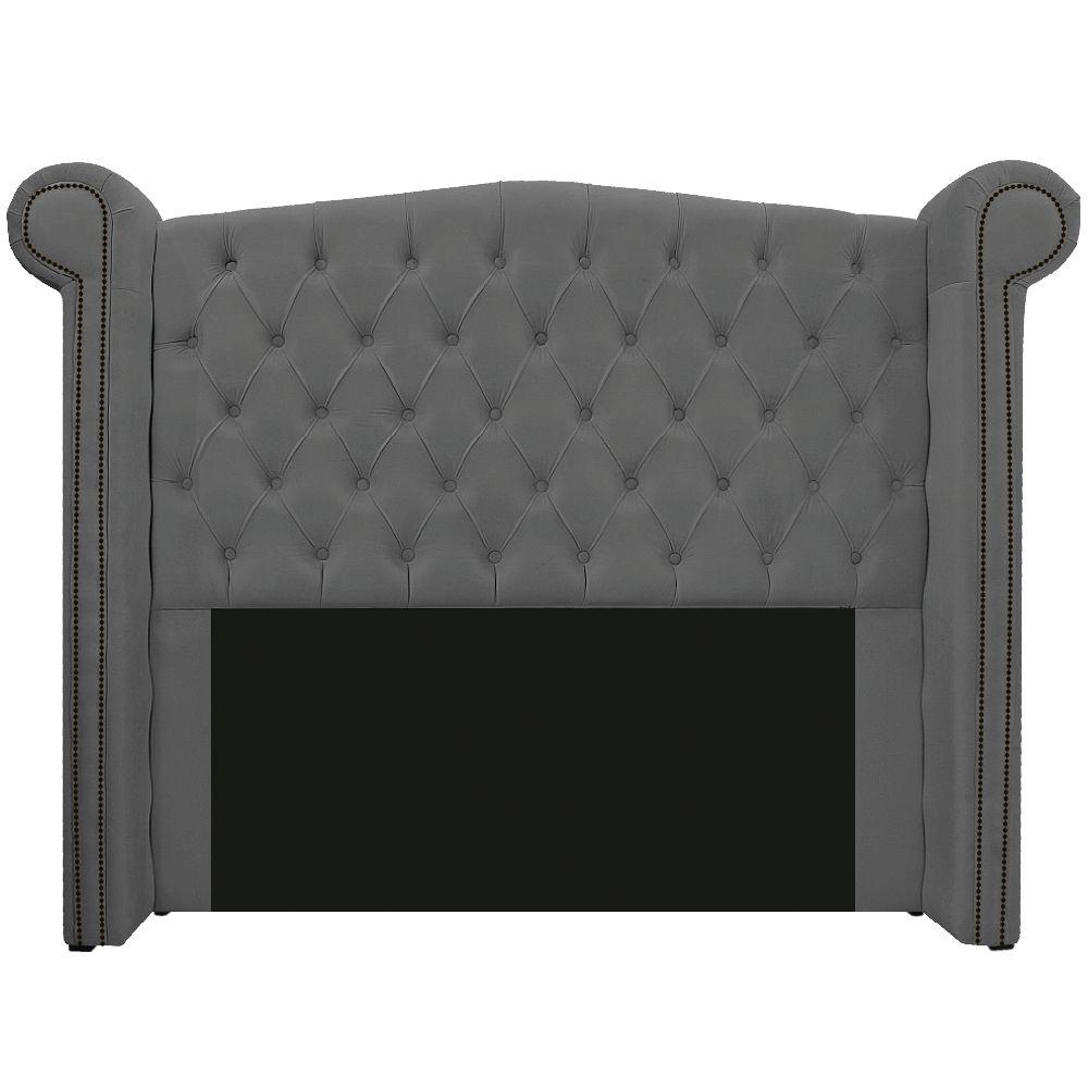Miniatura Cabeceira Veneza 195 Cm King Size Suede Cinza