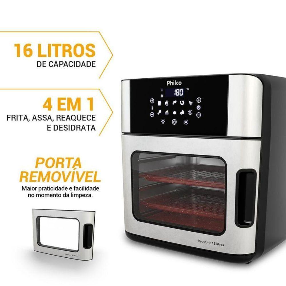 Miniatura Fritadeira Air Fryer Oven Digital 16L PAF16 Philco Preto 110V