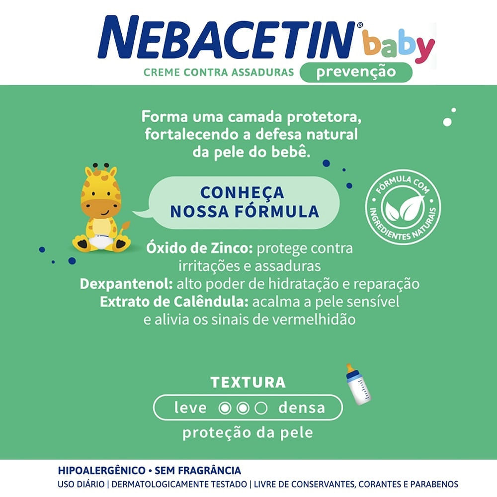 Miniatura Creme Nebacetin Baby Prevenção 60g