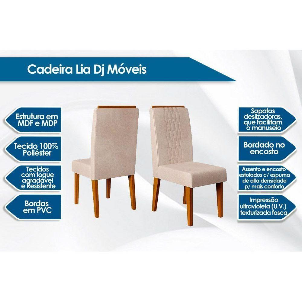 Miniatura Cadeira Sala De Jantar Lia Kit 2 Un Freijó-linho Saara - Dj Móveis