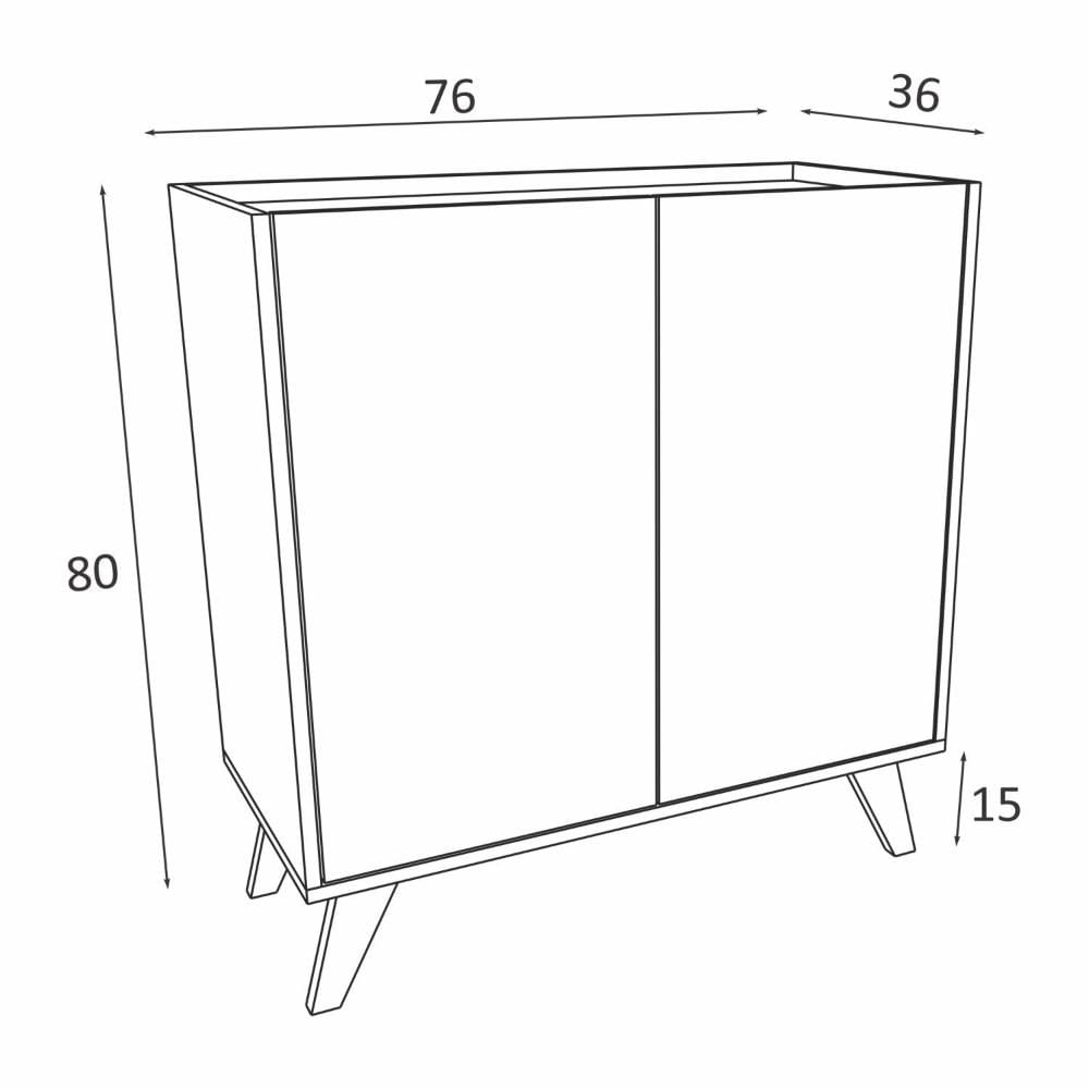Gabinete 2 Portas 76cm Durban Estilare Branco