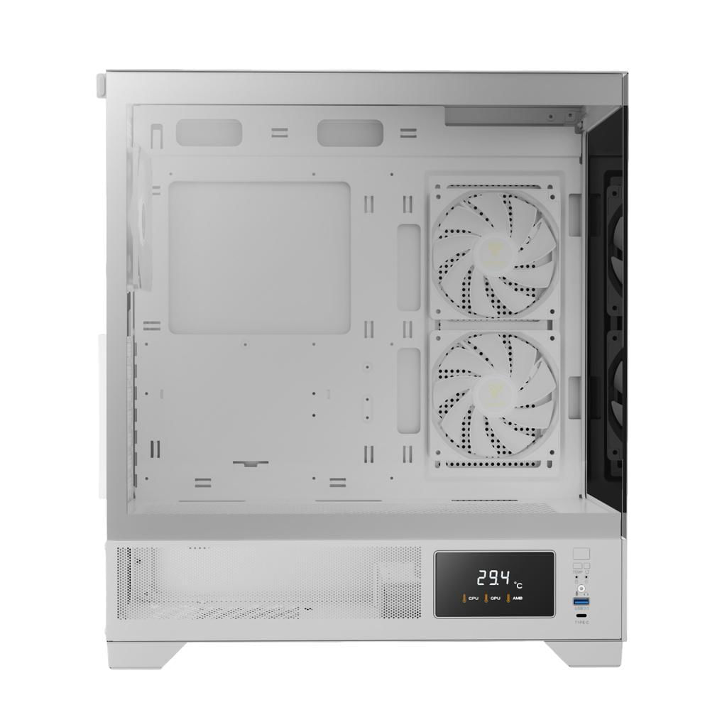 Miniatura Gabinete Gamer Gamdias Atlas M1 Wh Com 3 Fans Rgb Atx Branco