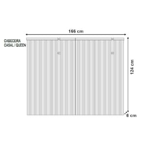 Miniatura Cabeceira Ripada para Cama de Casal Europa Grécia com 166 cm de largura Off White