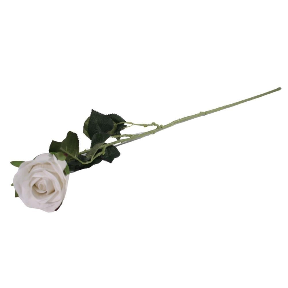 Miniatura Haste Flor Rosa Branca 71Cm