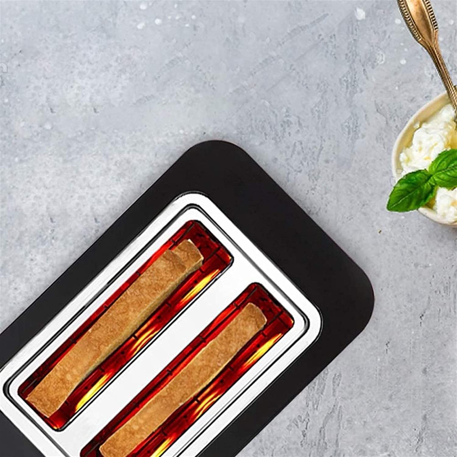 DHYY Torradeira Elétrica 2 Fatias com 7 Níveis de Tostagem 1 10V820W Cinza