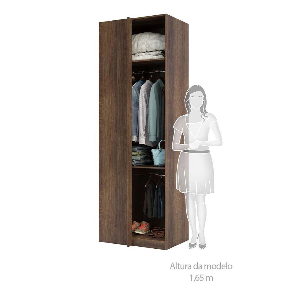 Miniatura Guarda Roupa Closet Prime Nogueira Sem Porta Canto Reto 80,4 Cm Luciane Móveis