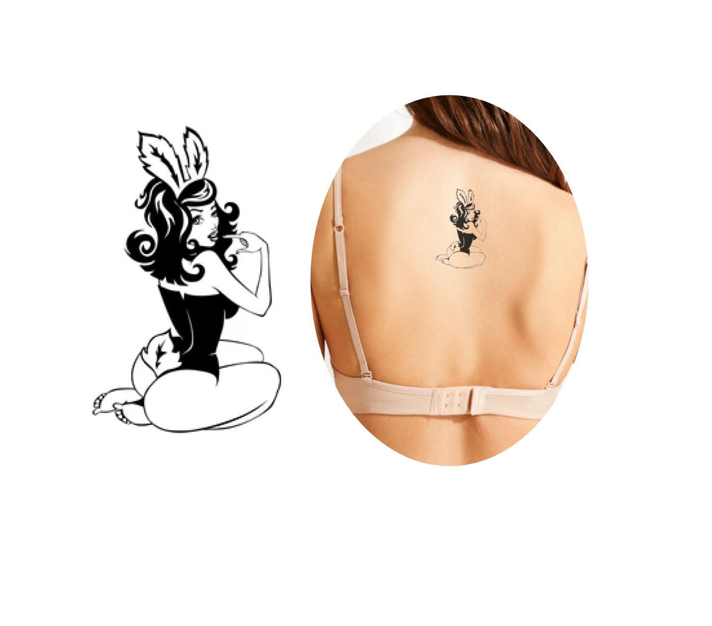 Miniatura Tatuagem Coelhinha Playboy Sexy Temporária