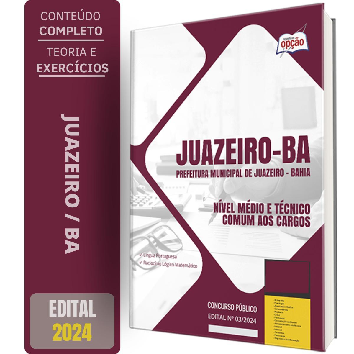 Miniatura Apostila Prefeitura Juazeiro Ba 2024 Nível Médio E Técnico