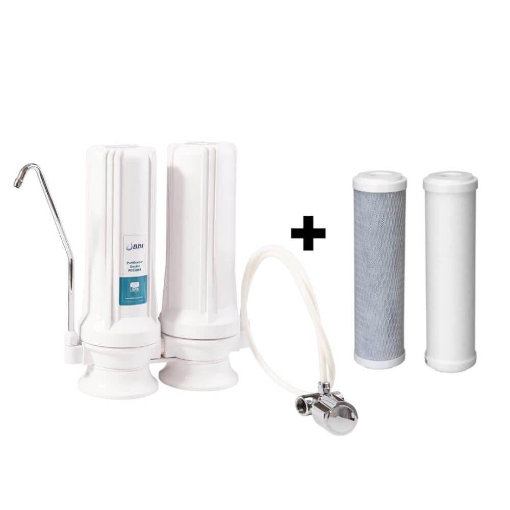 Miniatura Purificador De água Bbi Double 230 Filtro Agua Multi 1500 + Reposição Refil Extra Cor Branco