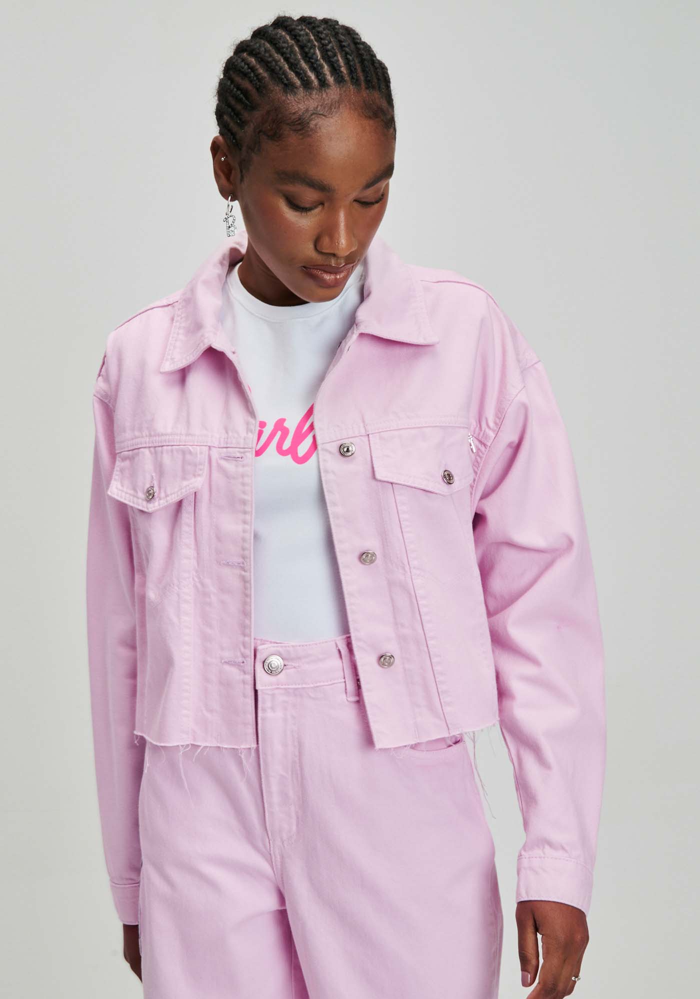 Miniatura Jaqueta Sarja Trucker Barbie Rosa G