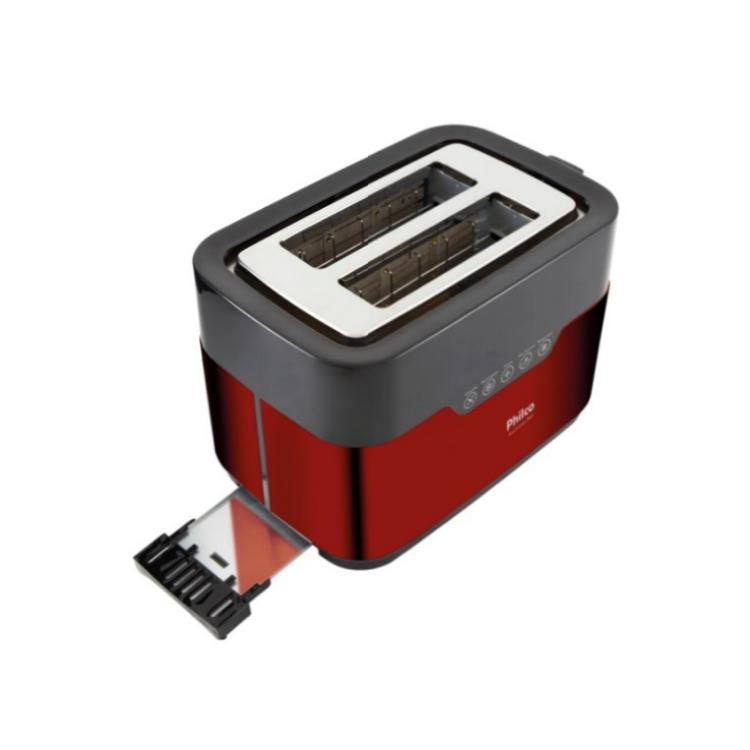 Miniatura Torradeira 850W Touch Inox Red 127V Philco
