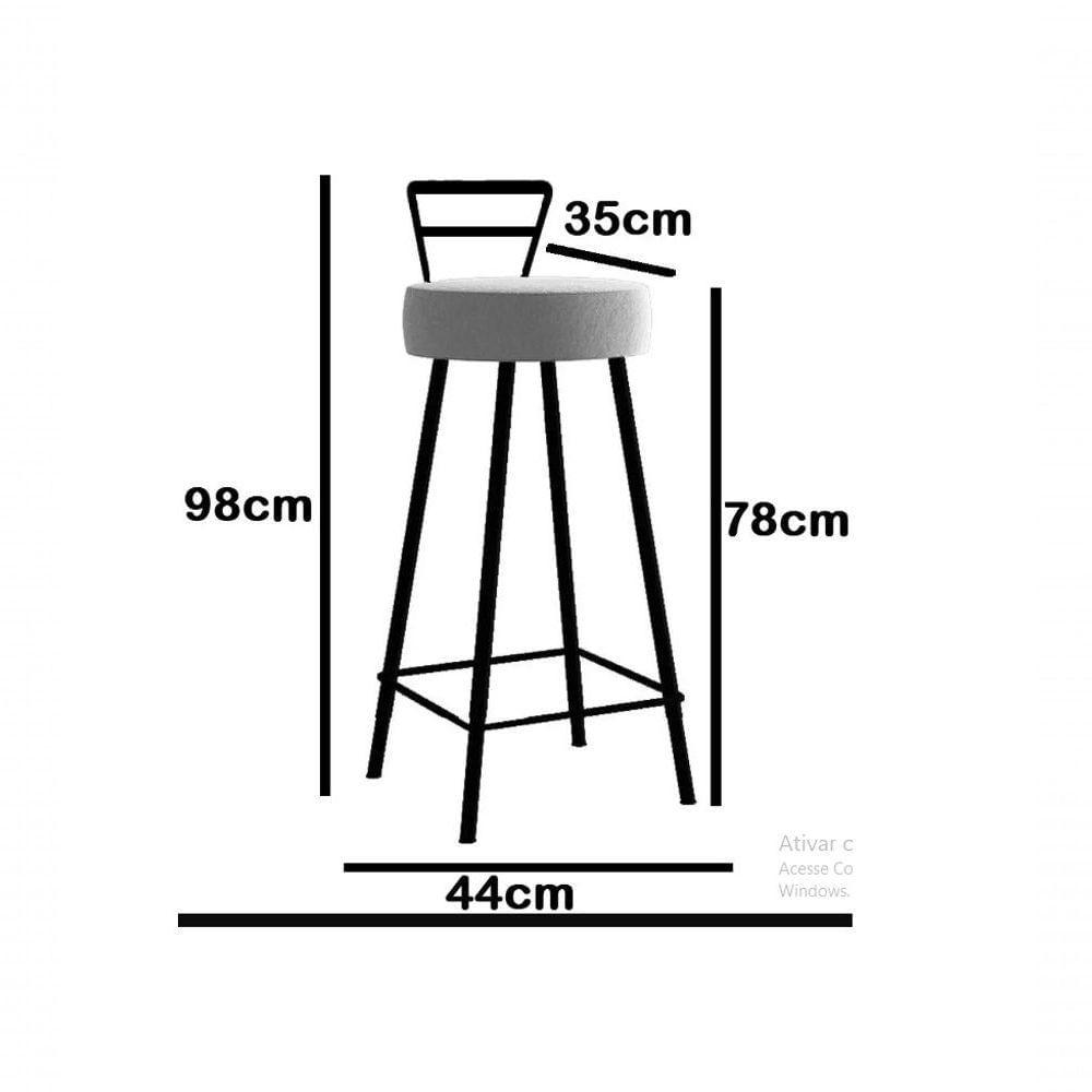 Miniatura Banqueta Alta Com Encosto Tina Eiffel Cozinha Bar Bistrô Ferro Cinza Sintético Marrom