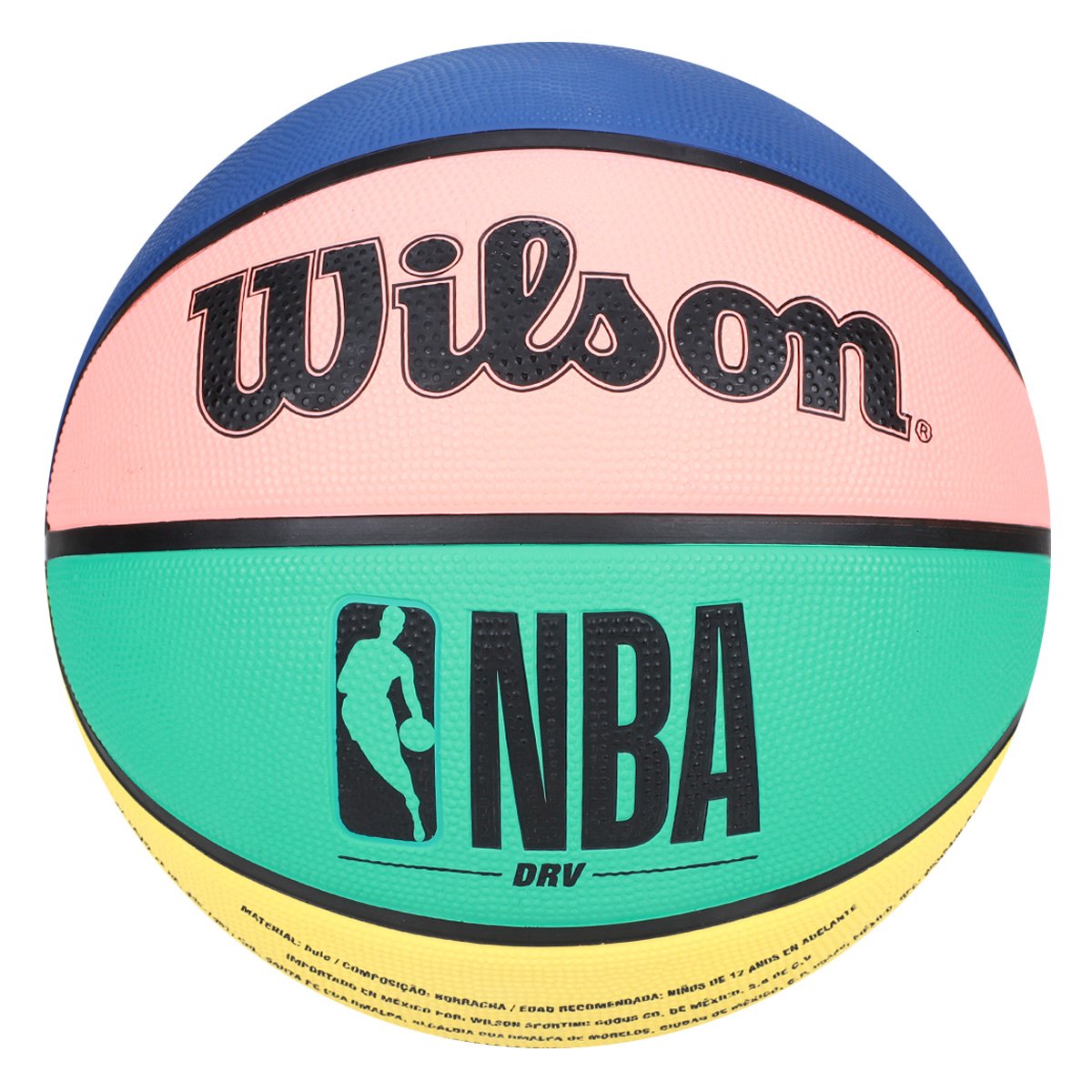 Miniatura Bola Basquete Wilson NBA DRV Bright 7 Verde+Rosa