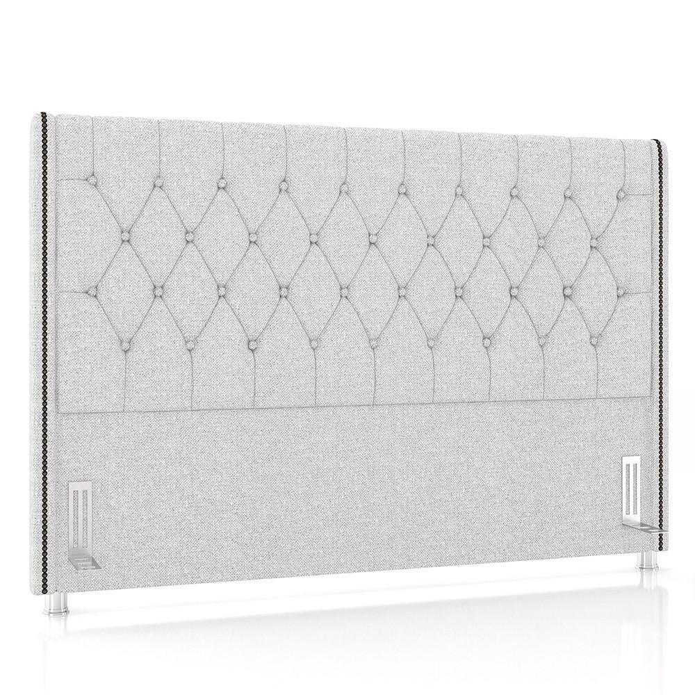 Miniatura Cabeceira Cama Box Solteirão 98cm Florenza P02 Linho Cinza Claro - Mpozenato