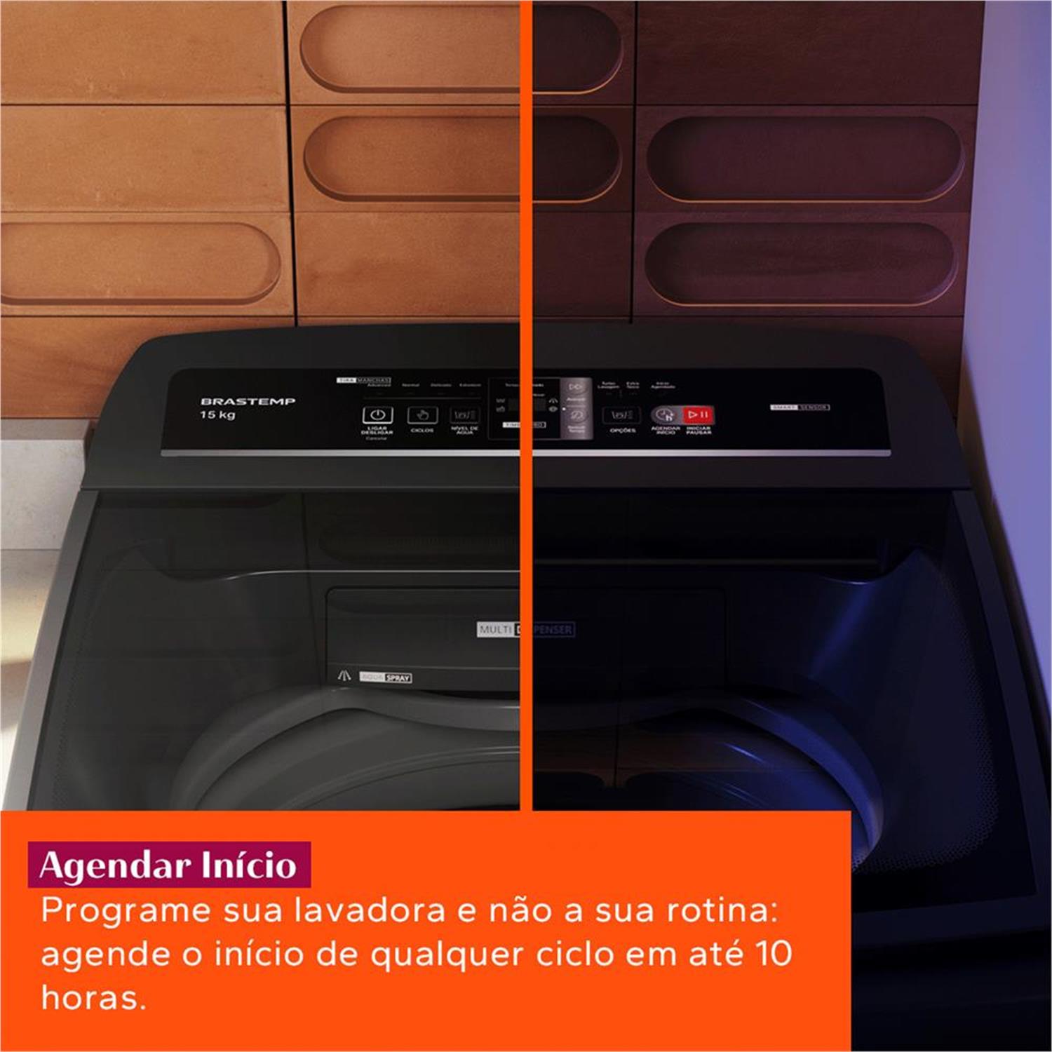 Máquina de Lavar Brastemp 15kg Cinza - BWT15A9 110V