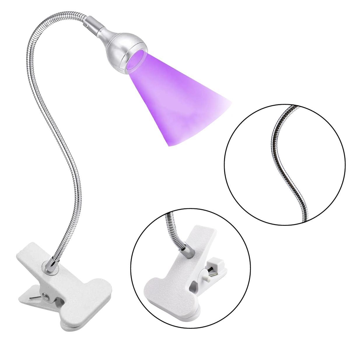 Miniatura Luz Led Uv Lanterna Mesa Com Garra Secagem Unhas Gel Cabine