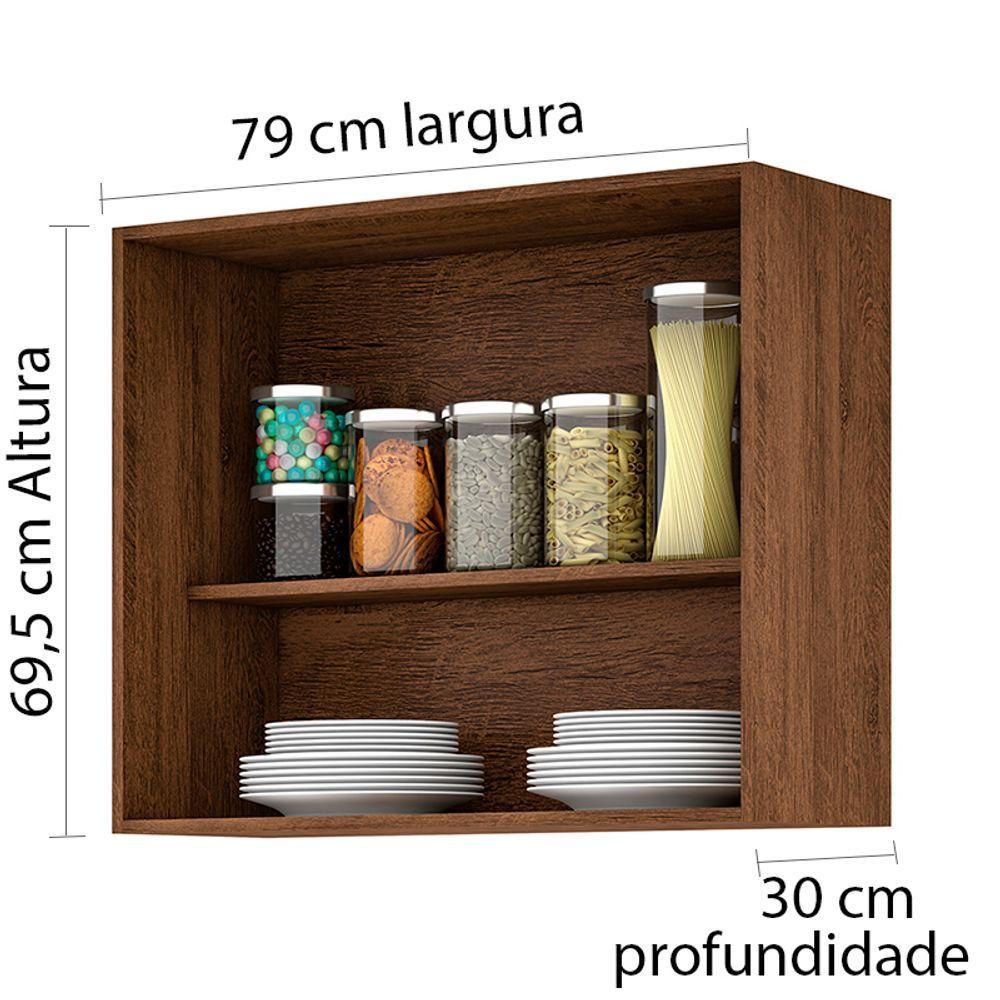 Miniatura Armario Aereo 2 Portas Milla Castanho Off White Puxador Aluminio