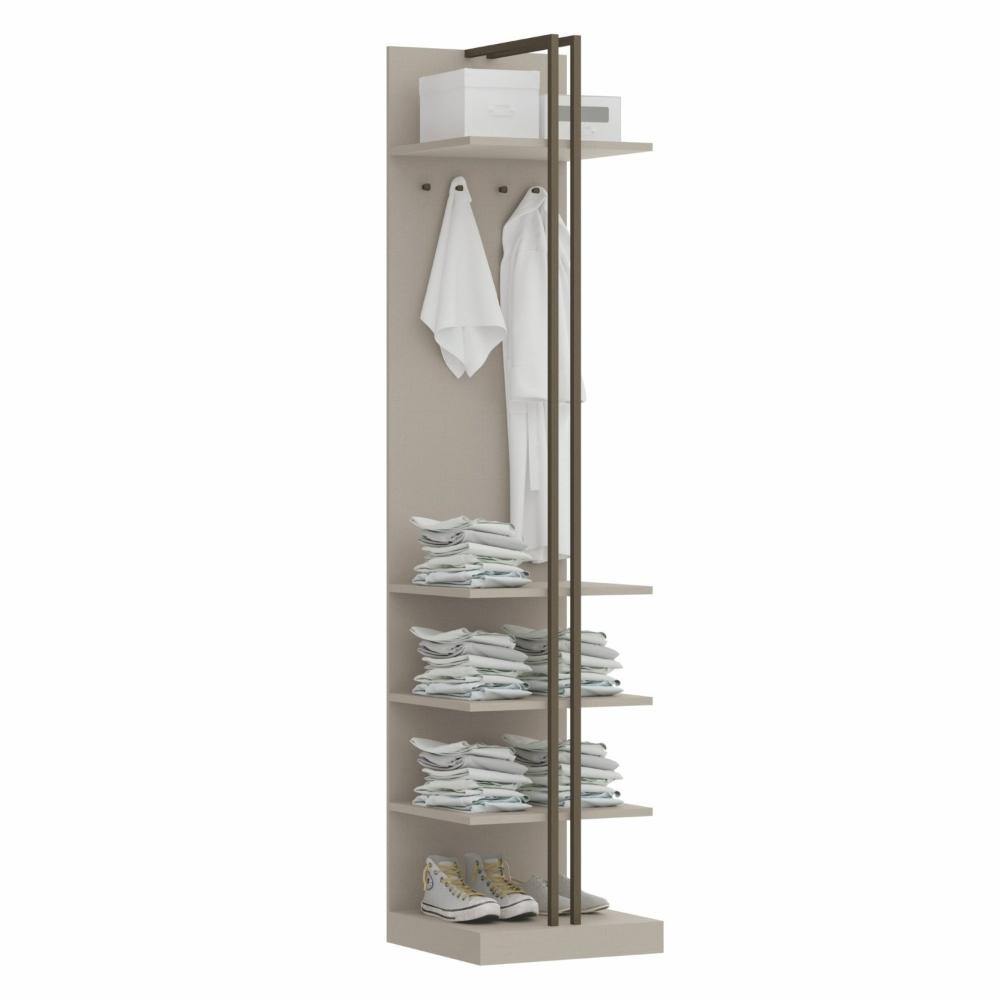 Miniatura Módulo Prateleiras e Suportes Guarda Roupa Closet Modulado Smart Tube Níquel