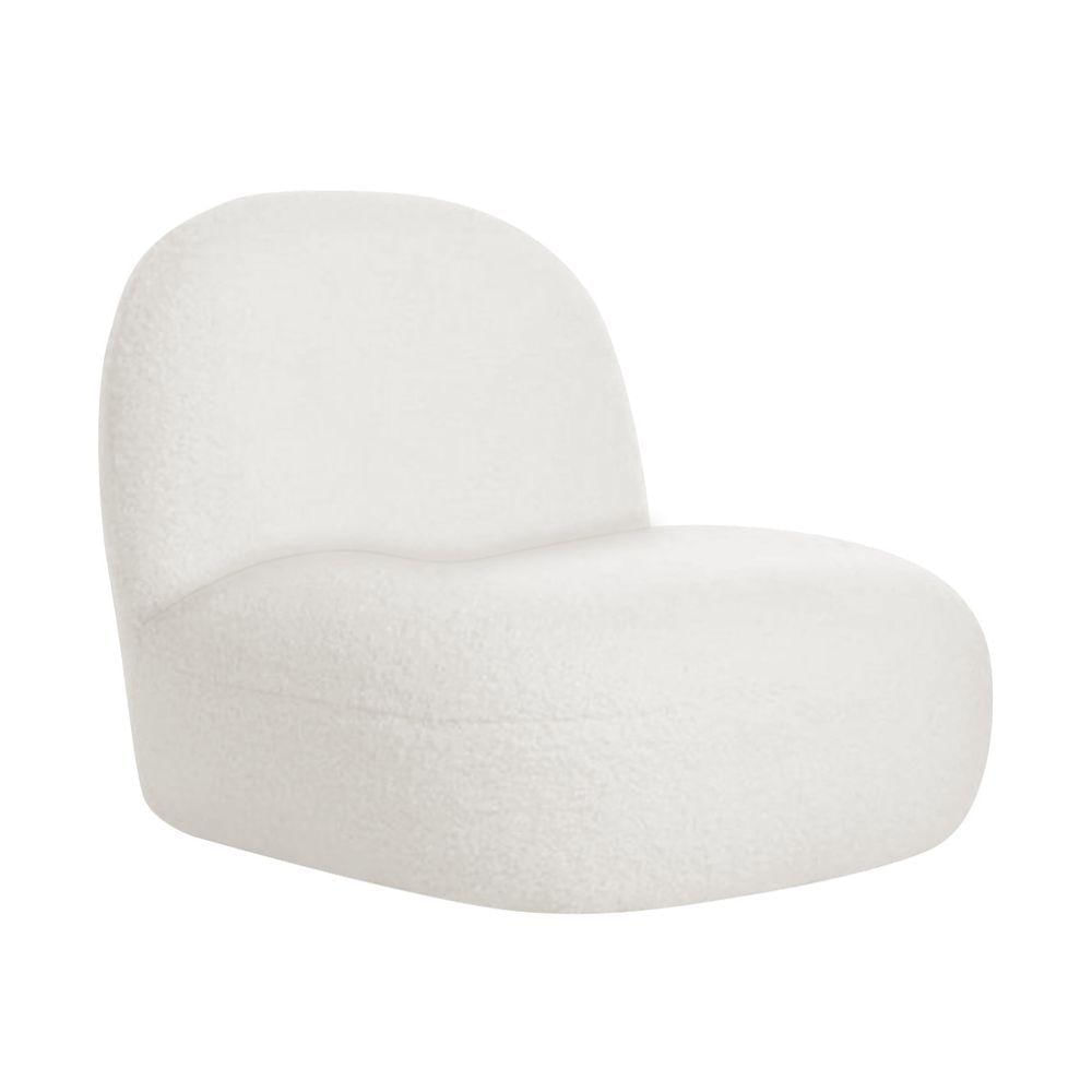 Miniatura Sofá Curvo 200cm 3 Lugares E 1 Poltrona Orgânica Amsterdã Bouclé - Amarena Móveis Cor Branco