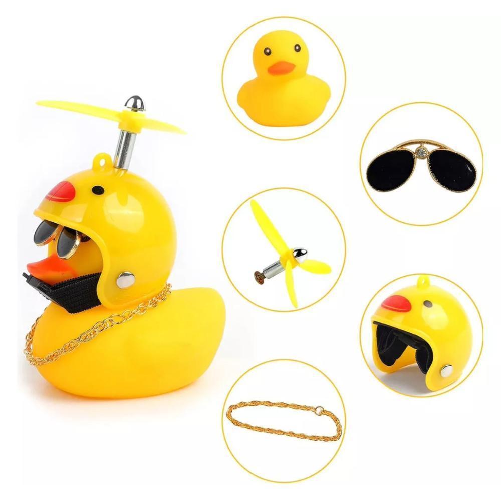 Miniatura Buzina Patinho Pato Guidão Bicicleta Bike Moto Led Hélice