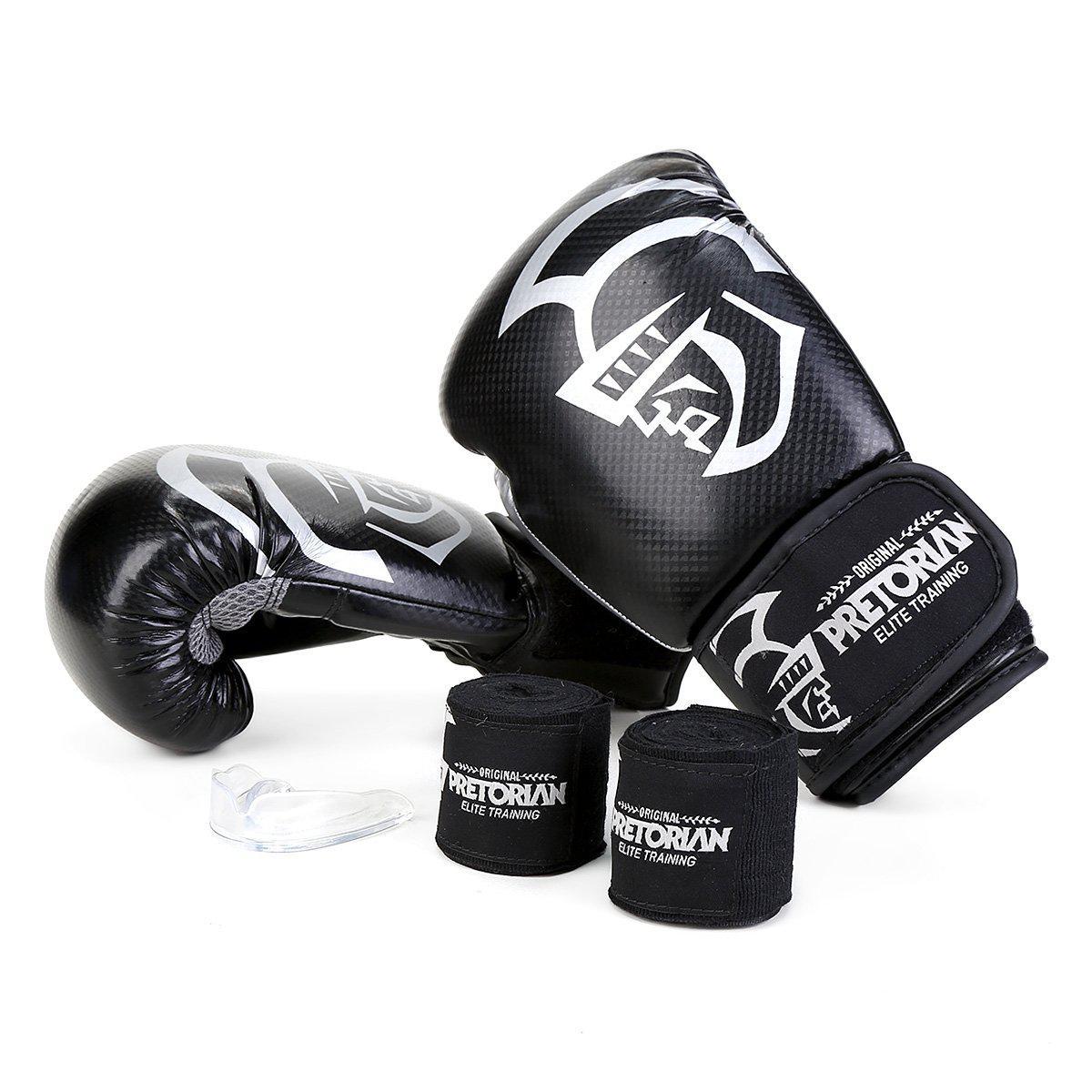 Miniatura Kit Luva Pretorian Elite 12Oz + Bandagem + Protetor Bucal