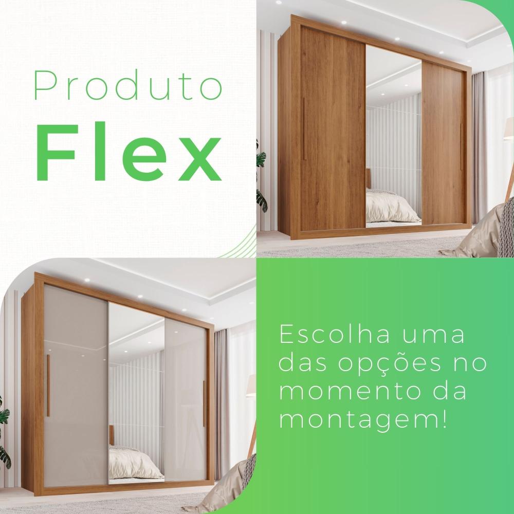 Guarda Roupa Casal 3 Portas com Espelho 4 Gavetas Costa Rica Sallêto Móveis