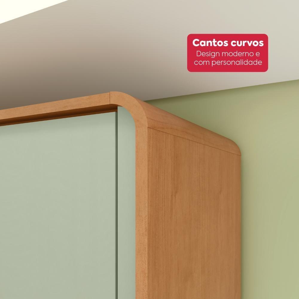 Miniatura Guarda-roupa Casal 6 Portas Easy Like Amendoa Clean/salvia