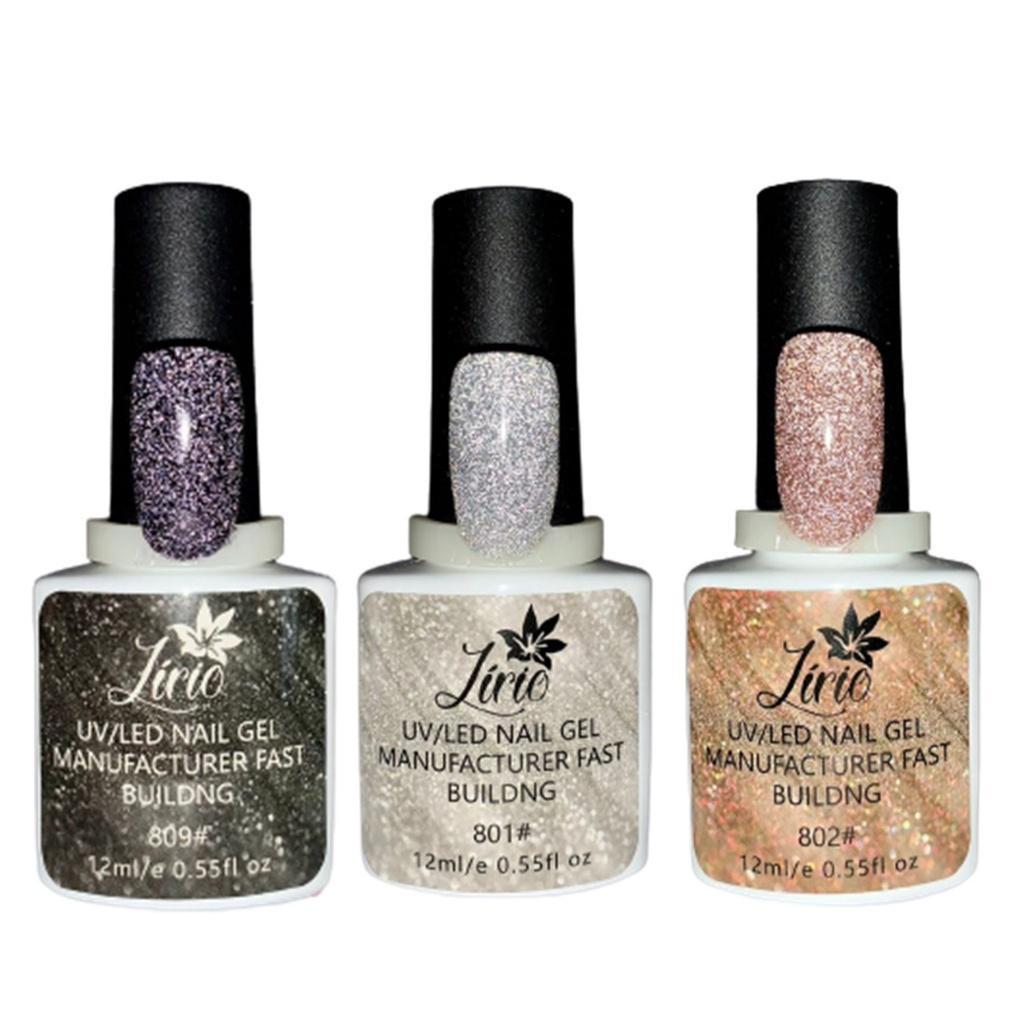 Miniatura Gritter Prata Refletivo 10Ml Manicure Unha Gel Diamont