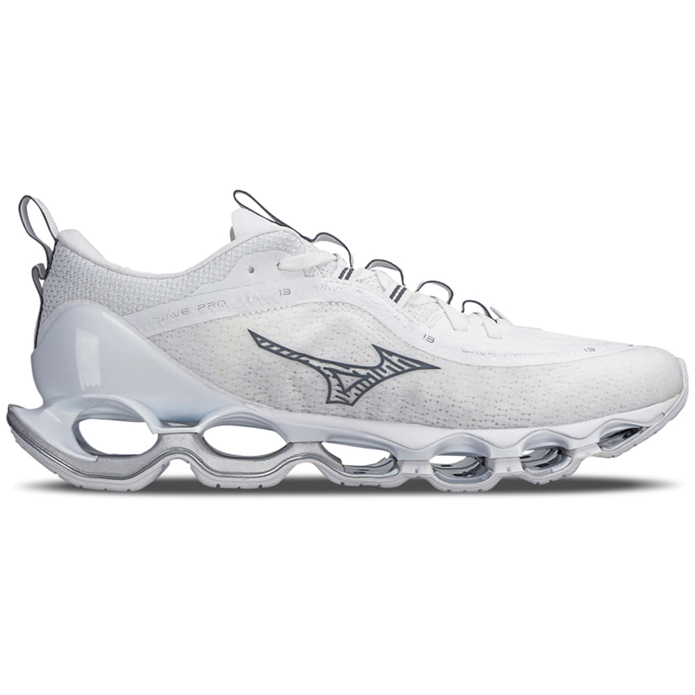 Miniatura Tênis Unissex Mizuno Wave Prophecy 13 Branco - 34