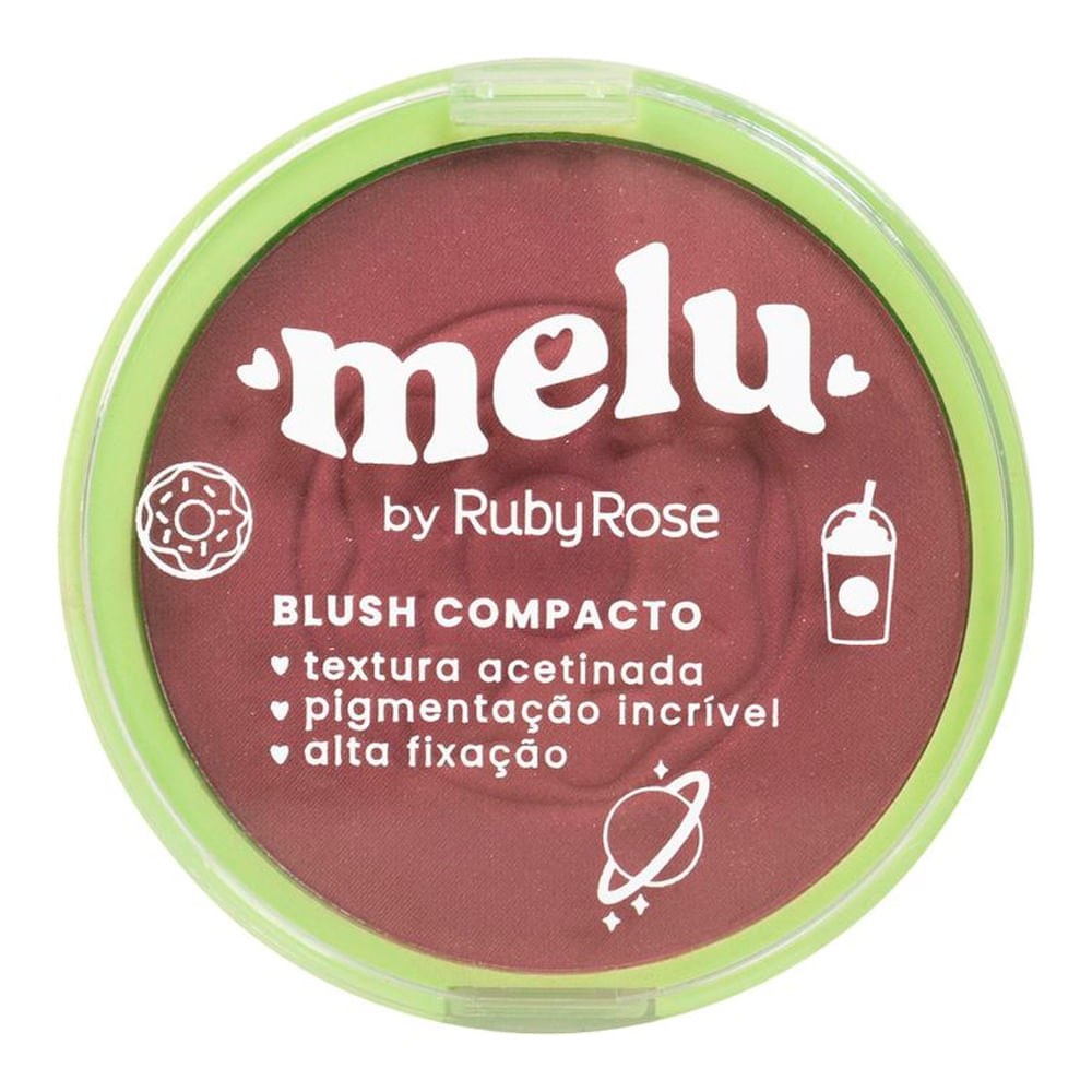 Miniatura Blush Compacto Melu Ruby Rose RR8715 Cor Grape 10g