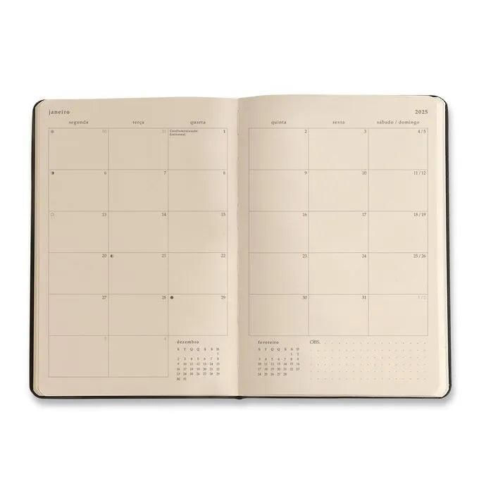 Planner 2025 - Cícero - Kraft Semanal 14X21 Flores Mini