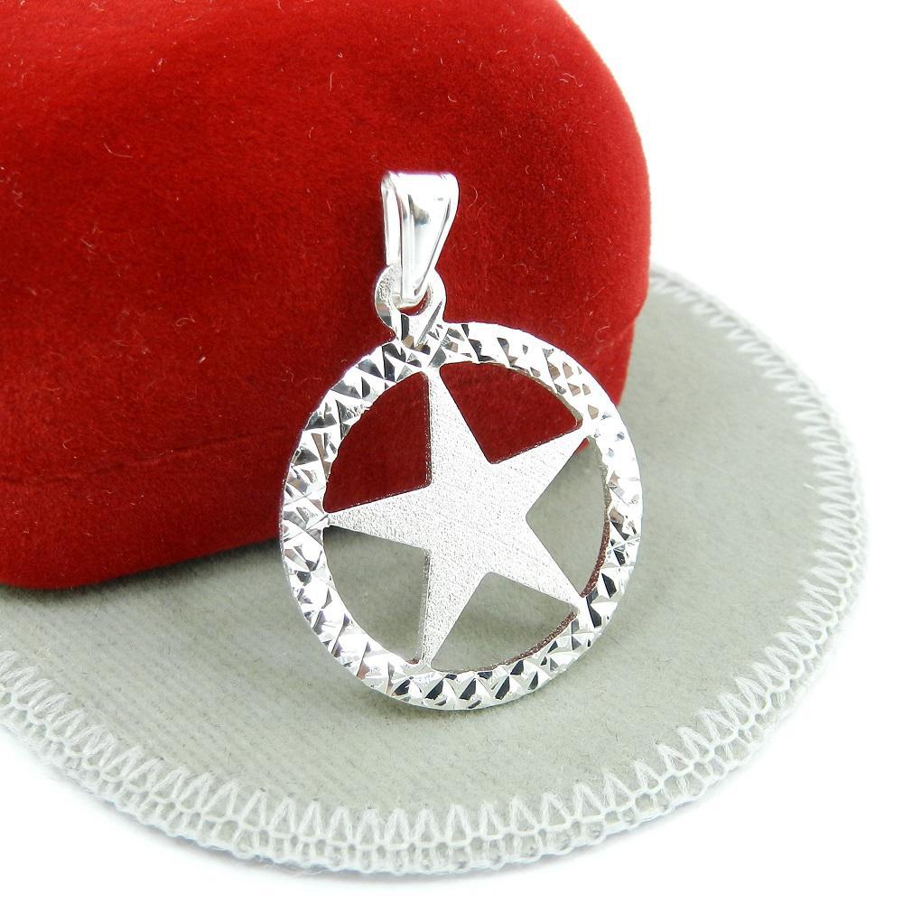 Miniatura Pingente Estrela 5 Pontas 25Mm Folheado Prata Pi218
