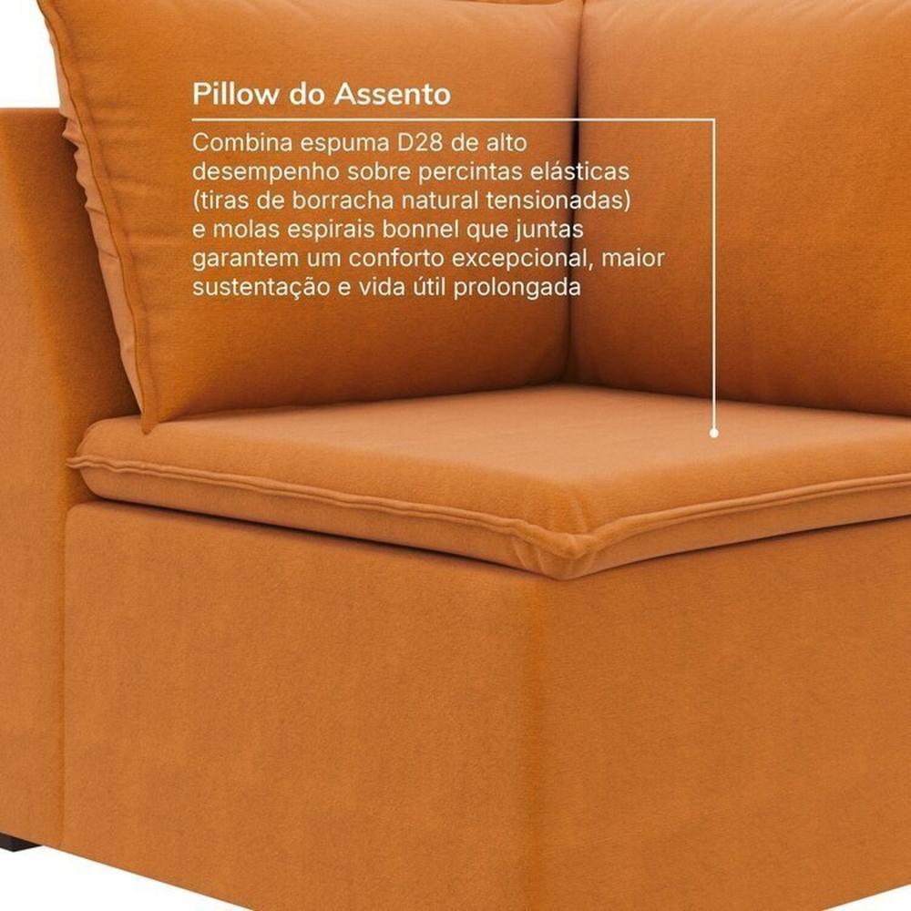 Sofá Modular 2 Módulos Canto 1 Módulo Central Zen Cabecasa Madeiramadeira Mostarda