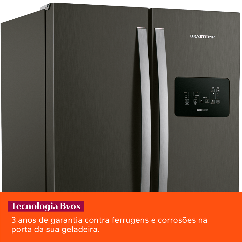 Geladeira Brastemp Frost Free French Door A+++ 554 litros cor Black Inox - BRO85AE 110v