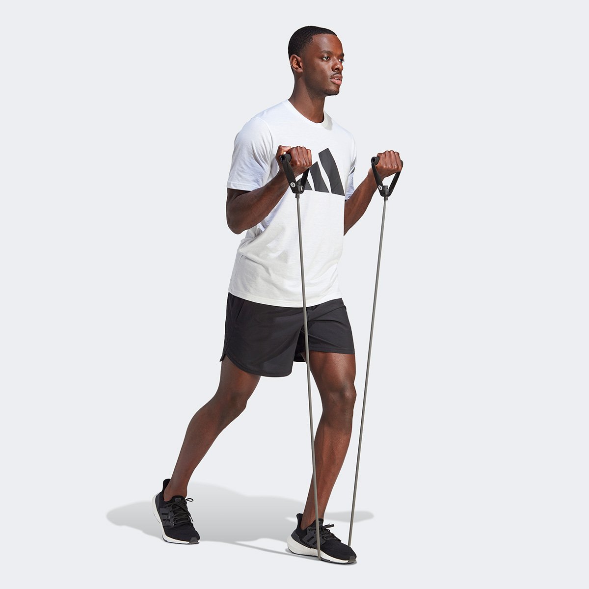 Miniatura Camiseta Adidas Training Essentials Logo Masculina Branco+Preto - G