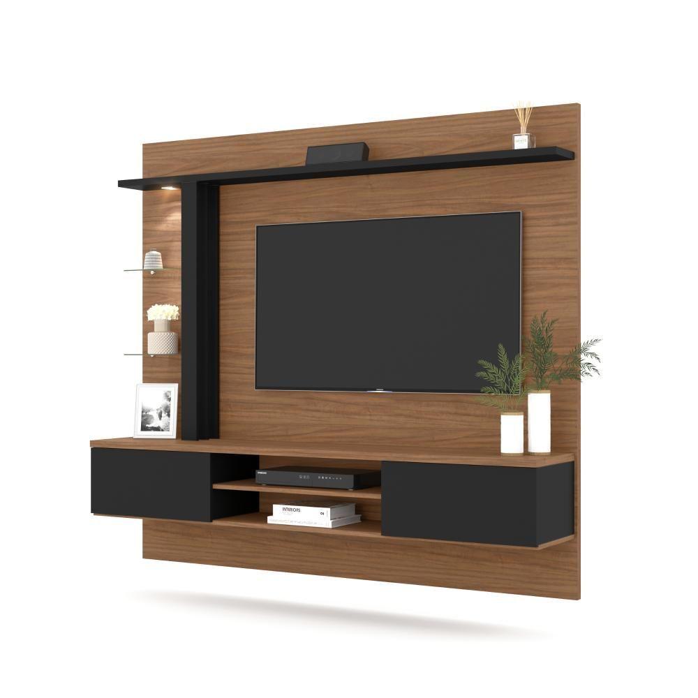 Painel Home Suspenso Salinas Noce Milano Preto Fosco